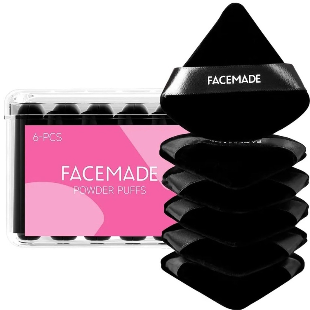 FACEMADE | 2- Pack, 6-pc Powder Puffs w/ Travel Case